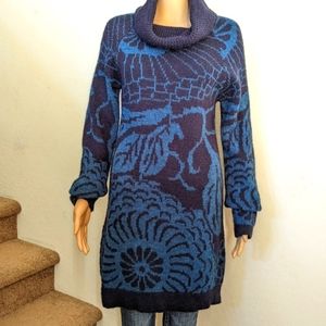 Italian Made Floral Flower Design Sweater Dress